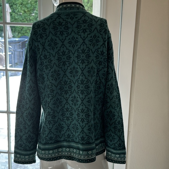 Appleseed’s Green Nordic Inspired Soft Zip Front Cardigan Size Medium - Picture 6 of 13